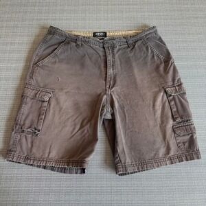 Rugged Wear brown cotton cargo shorts men's size 38